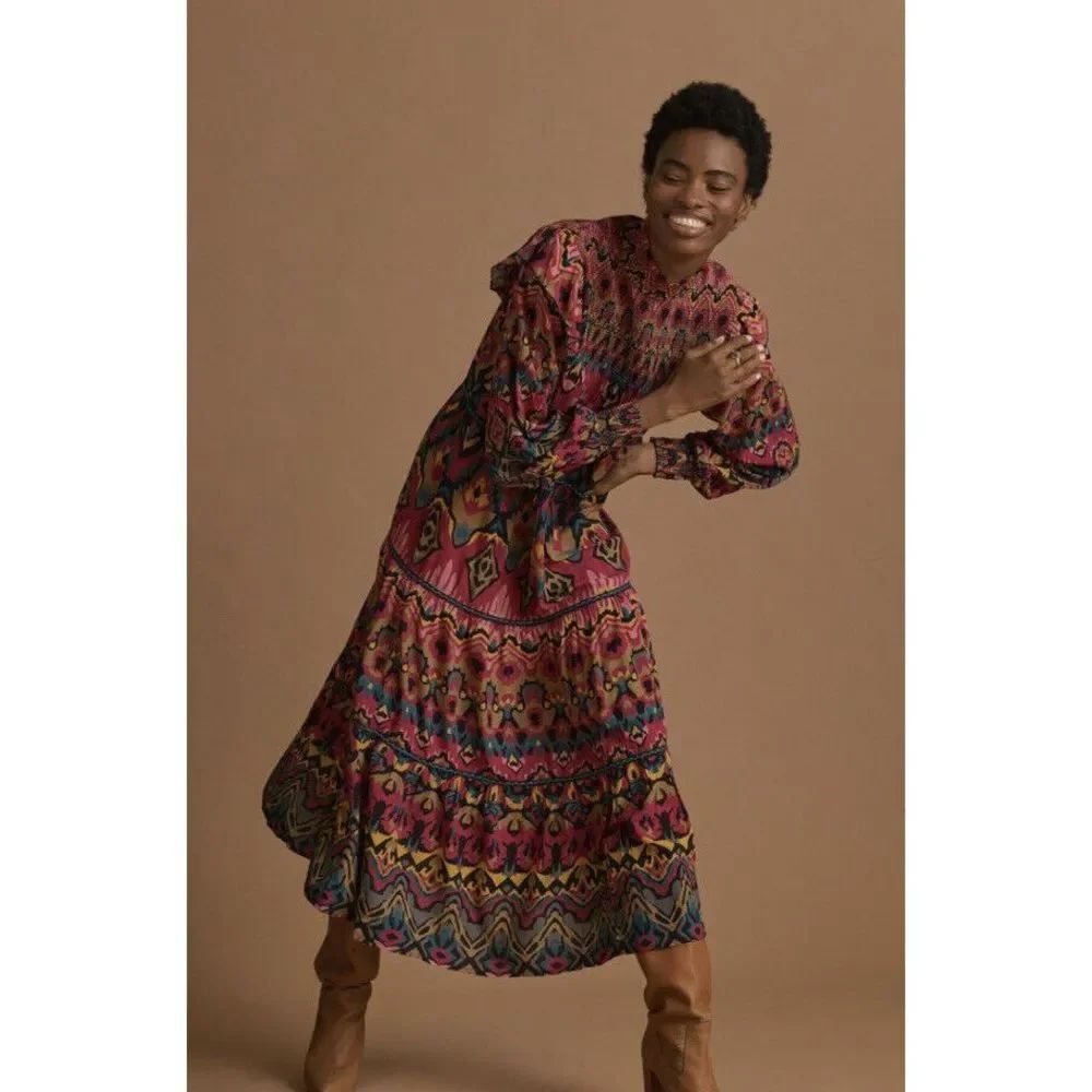 Anthropologie Tiered Midi Dress